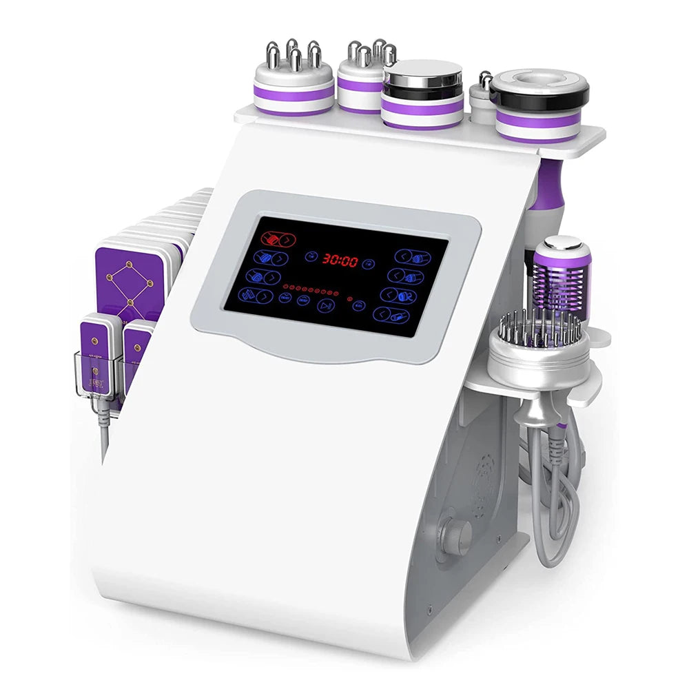 9 In 1 40K Cavitation Machine Ultrasound Vacuum Slimming Body Massage Facial Care Tool for Spa Salon or Home Use